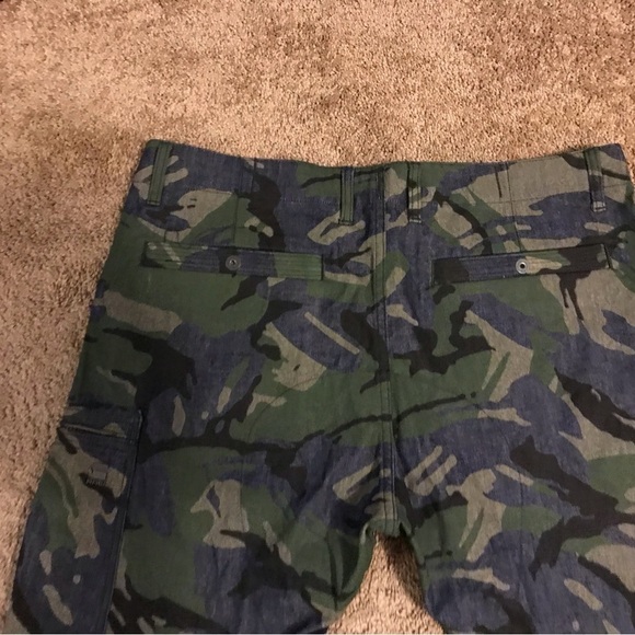 G Star Raw Powel 3D Tapered Cuffed Pants Mens Size 38/32 Zip Pockets Jean Camo - Picture 7 of 8